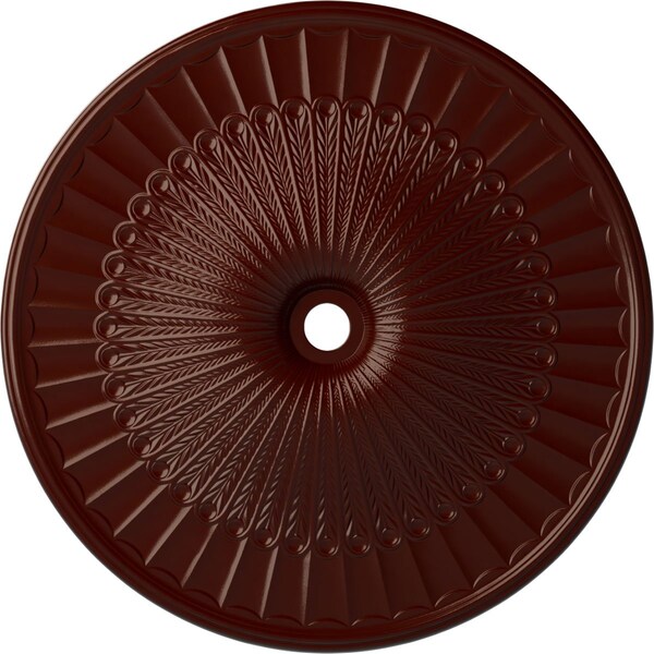 Ekena Millwork Galveston Ceiling Medallion (Canopies up to 5 7/8"), 51"OD x 3 5/8"ID x 3 3/8"P, Brushed Mahogany CM51GLBMF - main